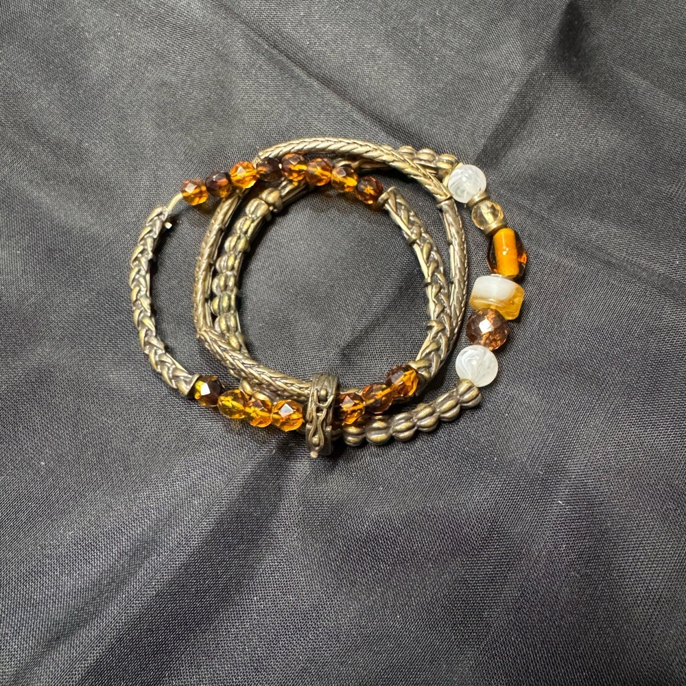 #296- 3-pc.(w/link to detach) Multicolor Beaded Quality Handmade Bracelet